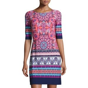 Eliza J Graphic Aztec Print Dress